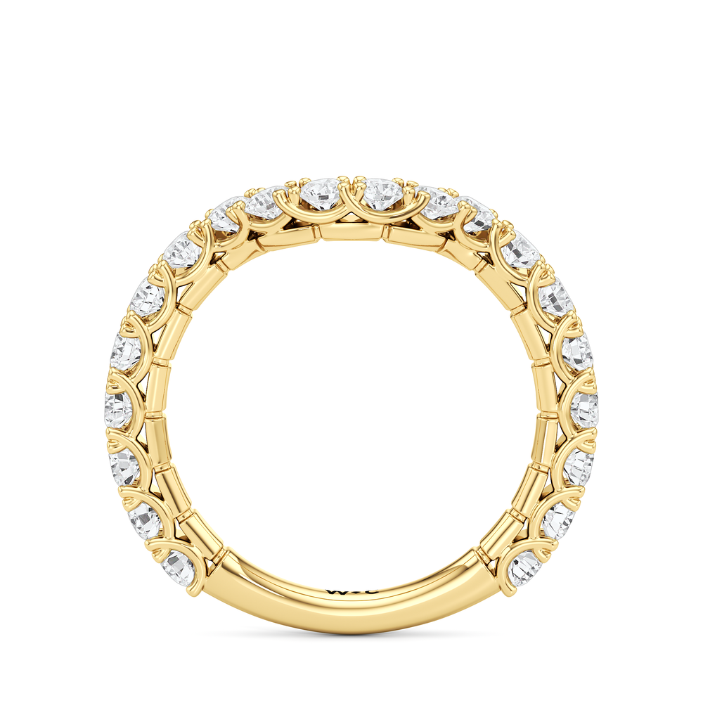 The Mercer Diamond Wedding Band with 18KT Yellow Gold Cut Diamond in 14KT Yellow Gold view 4
