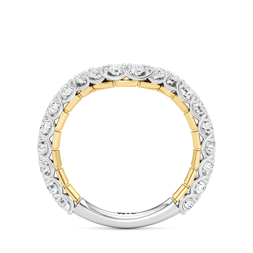 The Mercer Diamond Wedding Band with 18KT White & Yellow Gold Cut Diamond in 14KT White & Yellow Gold view 4
