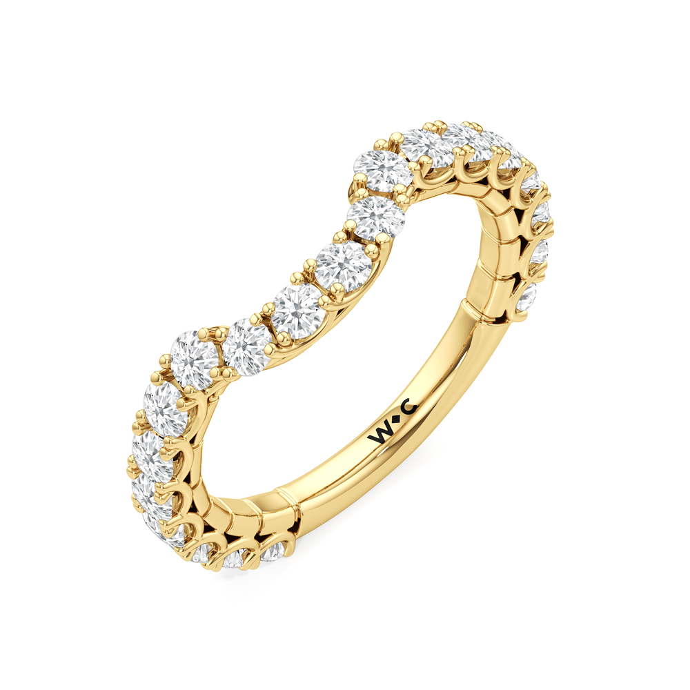 The Mercer Diamond Wedding Band with 18KT Yellow Gold Cut Diamond in 14KT Yellow Gold view 5
