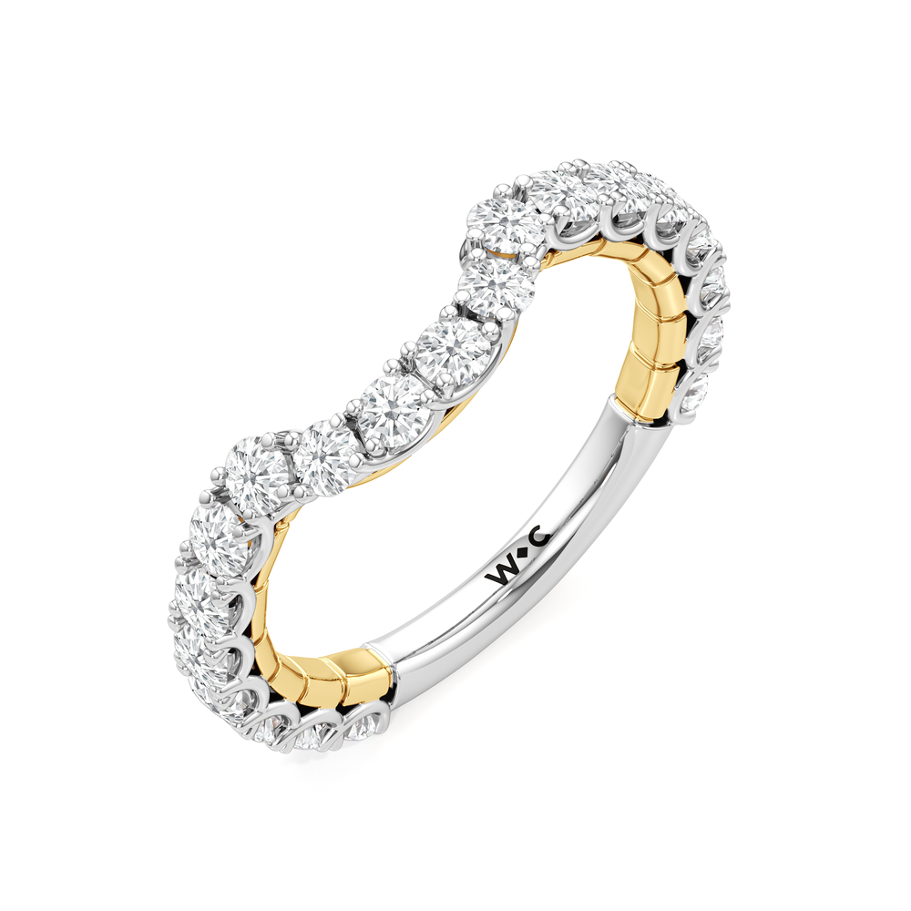 The Mercer Diamond Wedding Band with 18KT White & Yellow Gold Cut Diamond in 14KT White & Yellow Gold view 5
