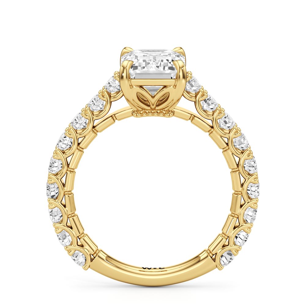 Emerald Cut The Crest Ring with Lab Grown Diamond in 14KT Yellow Gold view 5
