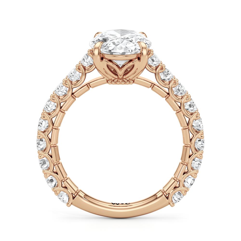 Oval Cut The Crest Ring with Lab Grown Diamond in 14KT Rose Gold view 5
