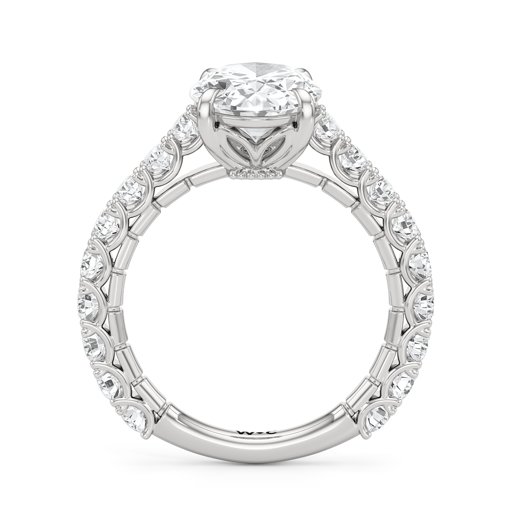 Oval Cut The Crest Ring with Lab Grown Diamond in 14KT Platinum view 5
