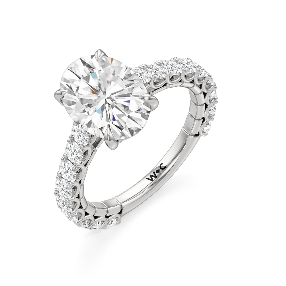 Oval Cut The Crest Ring with Lab Grown Diamond in 14KT Platinum view 6
