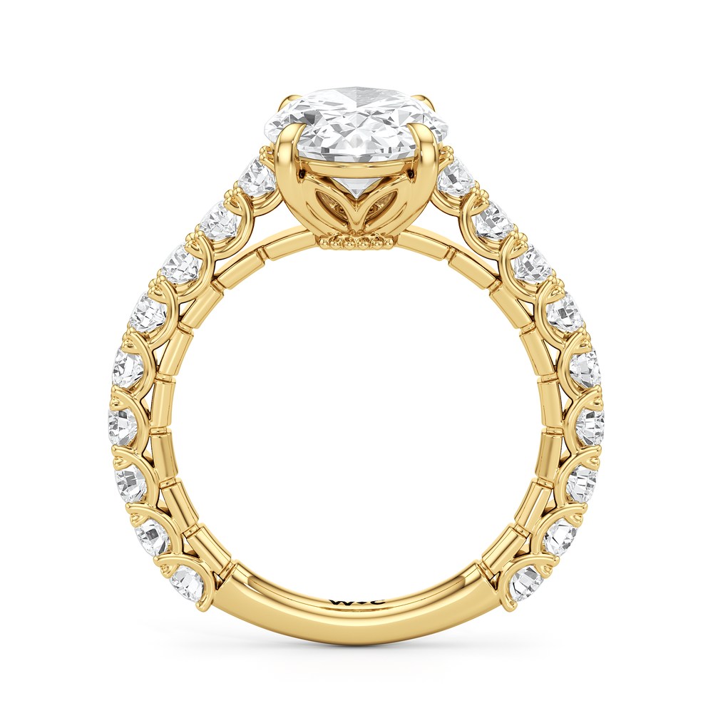 Oval Cut The Crest Ring with Lab Grown Diamond in 14KT Yellow Gold view 5
