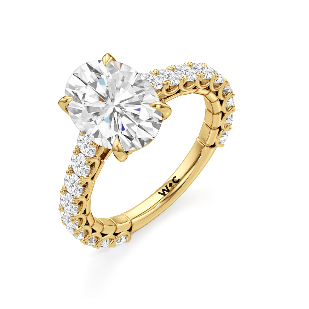 Oval Cut The Crest Ring with Lab Grown Diamond in 14KT Yellow Gold view 6
