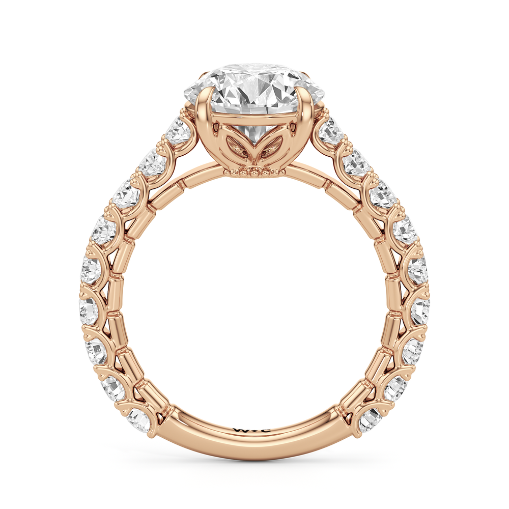 Round Cut The Crest Ring with Lab Grown Diamond in 14KT Rose Gold view 5
