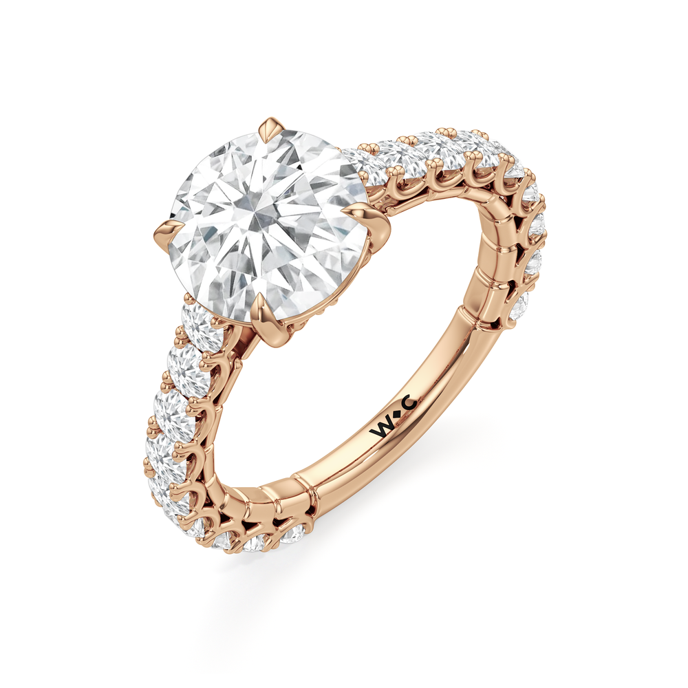 Round Cut The Crest Ring with Lab Grown Diamond in 14KT Rose Gold view 6

