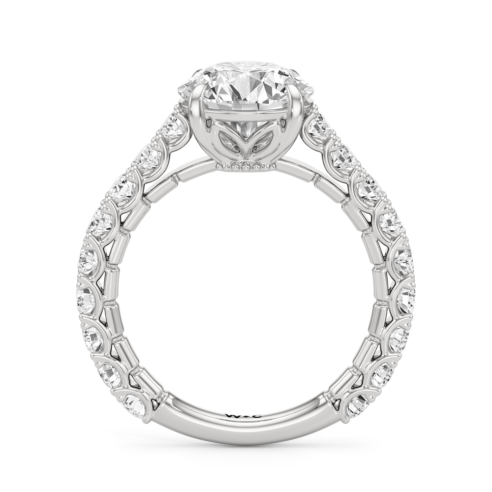 Round Cut The Crest Ring with Lab Grown Diamond in 14KT Platinum view 5
