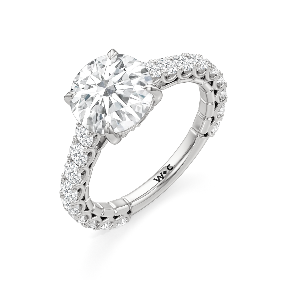 Round Cut The Crest Ring with Lab Grown Diamond in 14KT Platinum view 6
