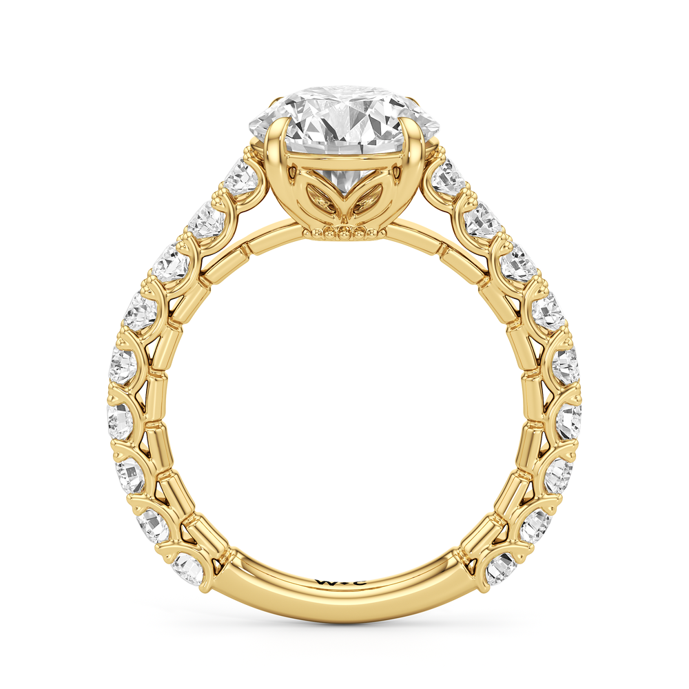 Round Cut The Crest Ring with Lab Grown Diamond in 14KT Yellow Gold view 5
