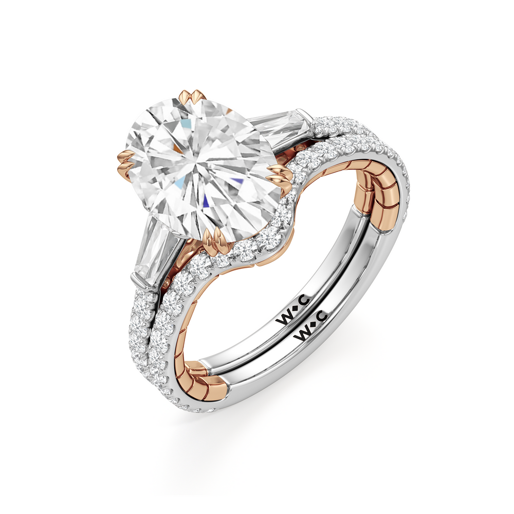 Princess Cut The Finial Ring with Lab Grown Diamond in 14KT White & Rose Gold view 7
