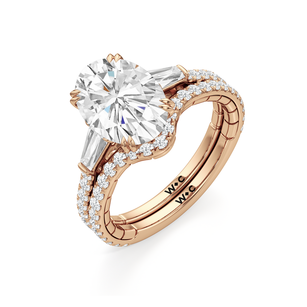 Oval Cut The Finial Ring with Lab Grown Diamond in 14KT Rose Gold view 7
