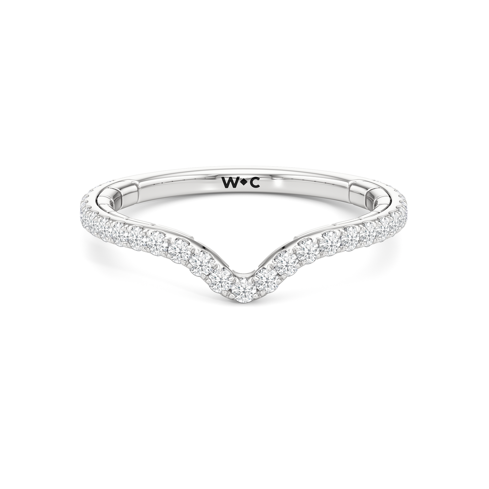 The Mercer Tapered Baguette Three Stone Diamond Wedding Band with Platinum Cut Diamond in 14KT Platinum view 1
