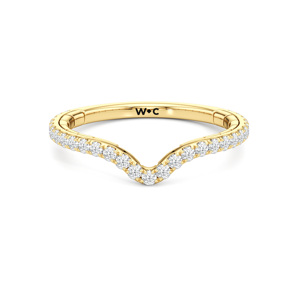 The Mercer Tapered Baguette Three Stone Diamond Wedding Band with 18KT Yellow Gold Cut Diamond in 14KT Yellow Gold view 1
