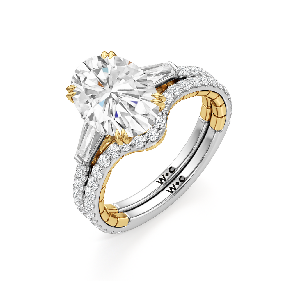 Radiant Cut The Finial Ring with Lab Grown Diamond in 14KT White & Yellow Gold view 7
