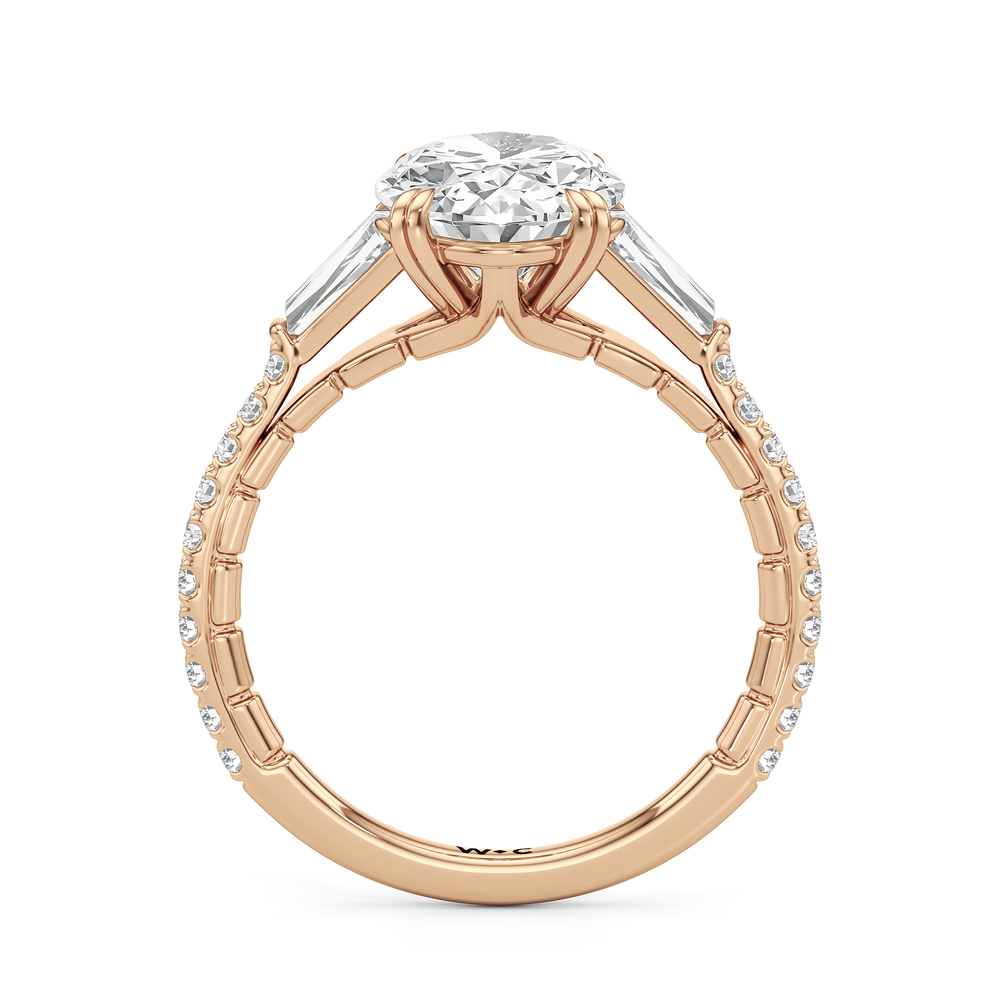 Oval Cut The Finial Ring with Lab Grown Diamond in 14KT Rose Gold view 5
