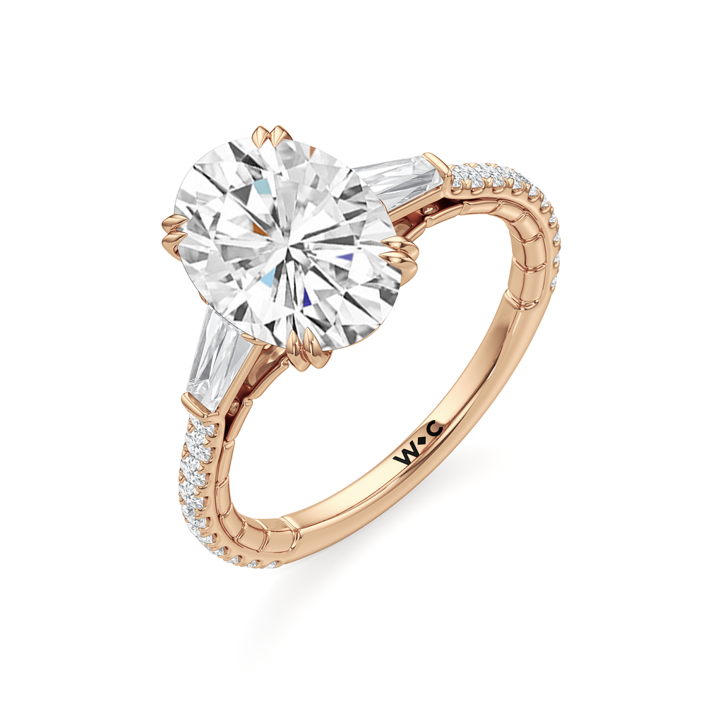 Oval Cut The Finial Ring with Lab Grown Diamond in 14KT Rose Gold view 6
