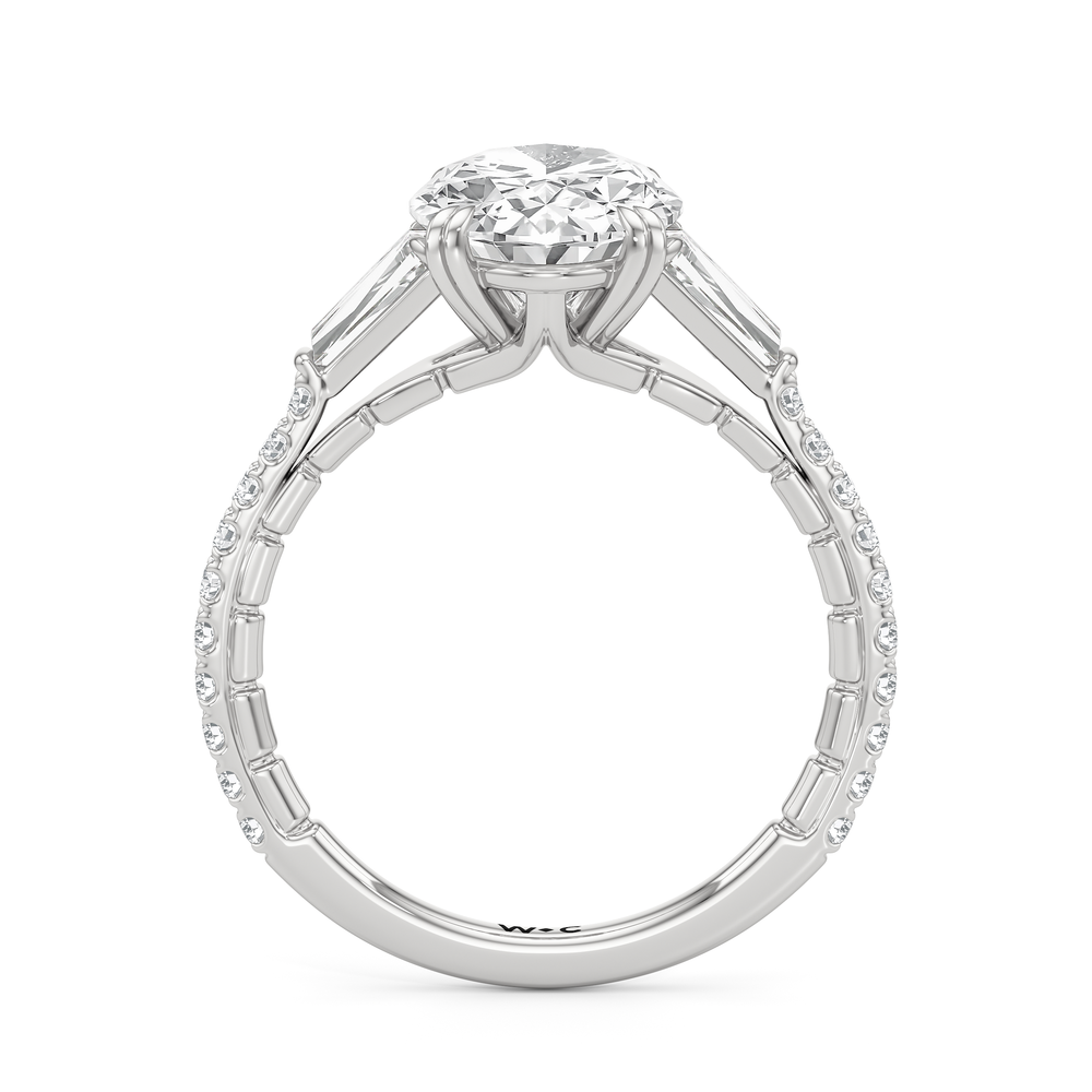 Oval Cut The Finial Ring with Lab Grown Diamond in 14KT Platinum view 5
