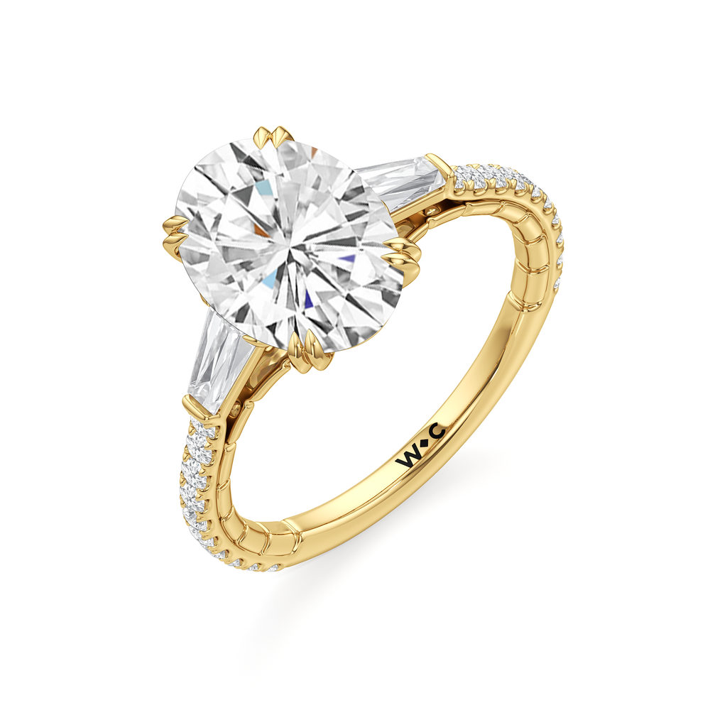 Oval Cut The Finial Ring with Lab Grown Diamond in 14KT Yellow Gold view 6
