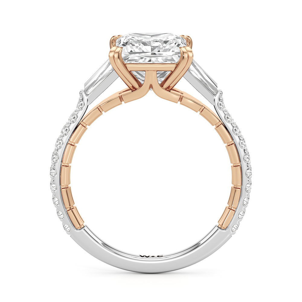 Princess Cut The Finial Ring with Lab Grown Diamond in 14KT White & Rose Gold view 5

