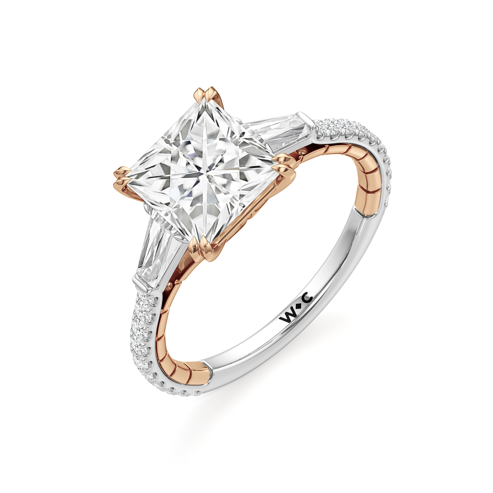 Princess Cut The Finial Ring with Lab Grown Diamond in 14KT White & Rose Gold view 6
