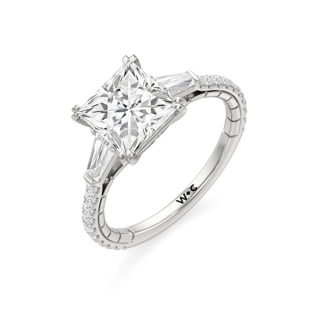 Princess Cut The Finial Ring with Lab Grown Diamond in 14KT Platinum view 6
