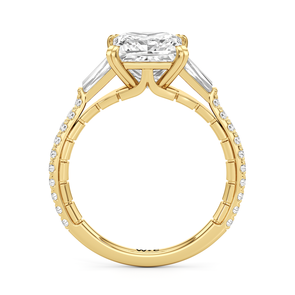 Princess Cut The Finial Ring with Lab Grown Diamond in 14KT Yellow Gold view 5
