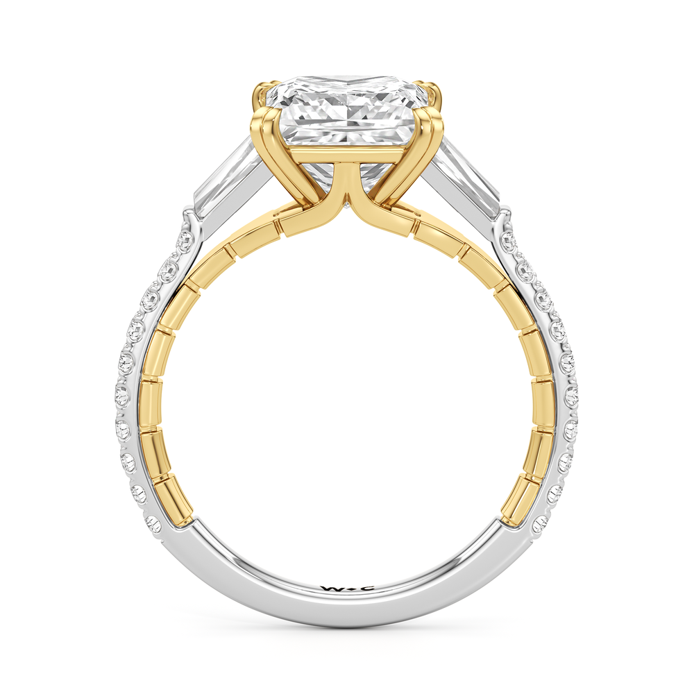Princess Cut The Finial Ring with Lab Grown Diamond in 14KT White & Yellow Gold view 5
