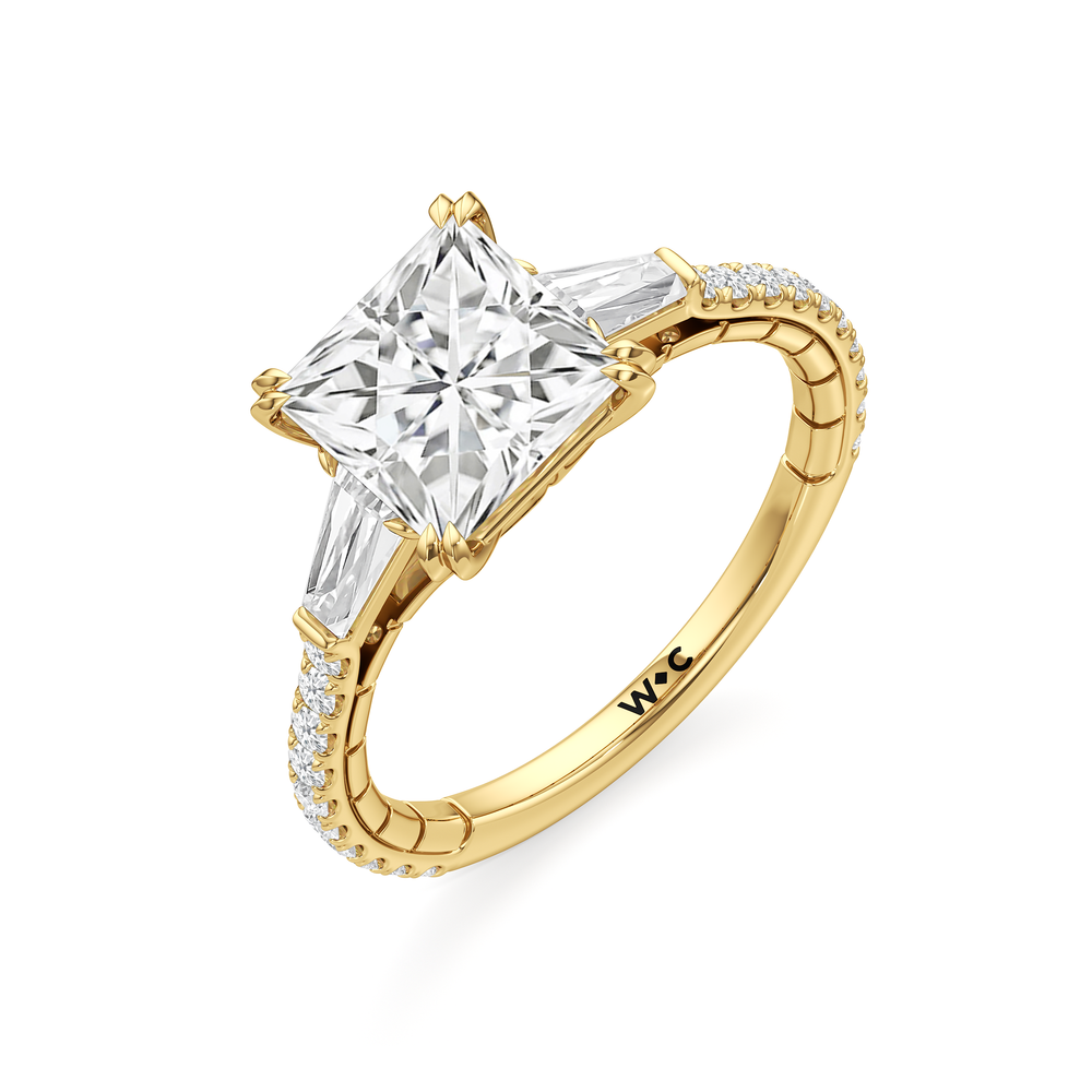 Princess Cut The Finial Ring with Lab Grown Diamond in 14KT Yellow Gold view 6
