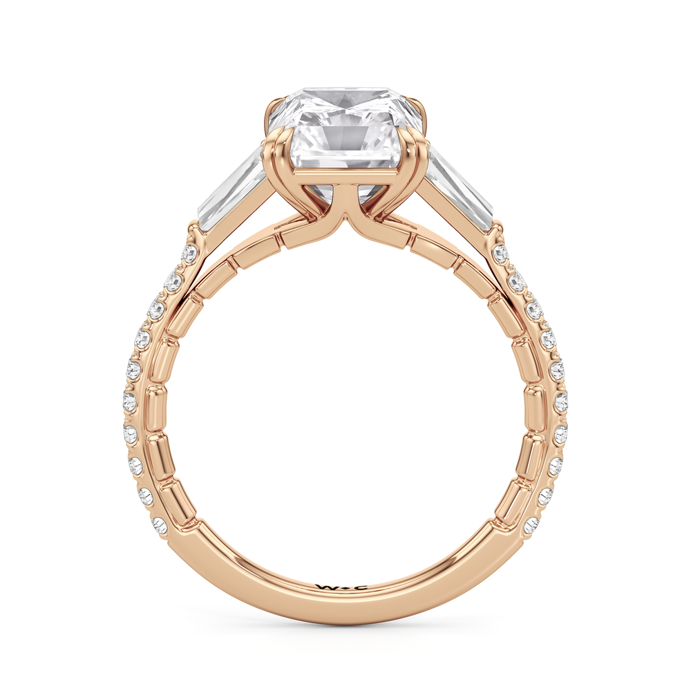 Radiant Cut The Finial Ring with Lab Grown Diamond in 14KT Rose Gold view 5
