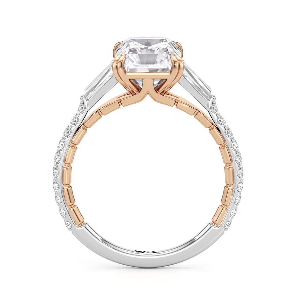Radiant Cut The Finial Ring with Lab Grown Diamond in 14KT White & Rose Gold view 5
