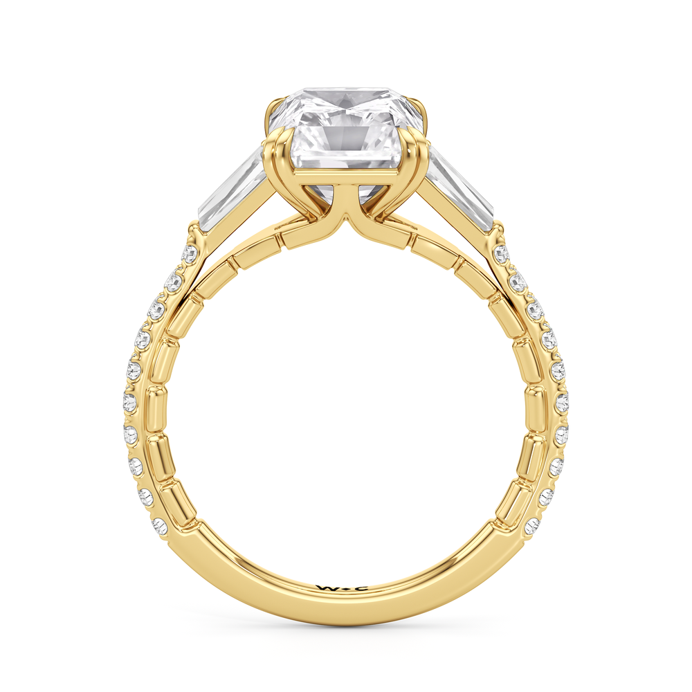 Radiant Cut The Finial Ring with Lab Grown Diamond in 14KT Yellow Gold view 5
