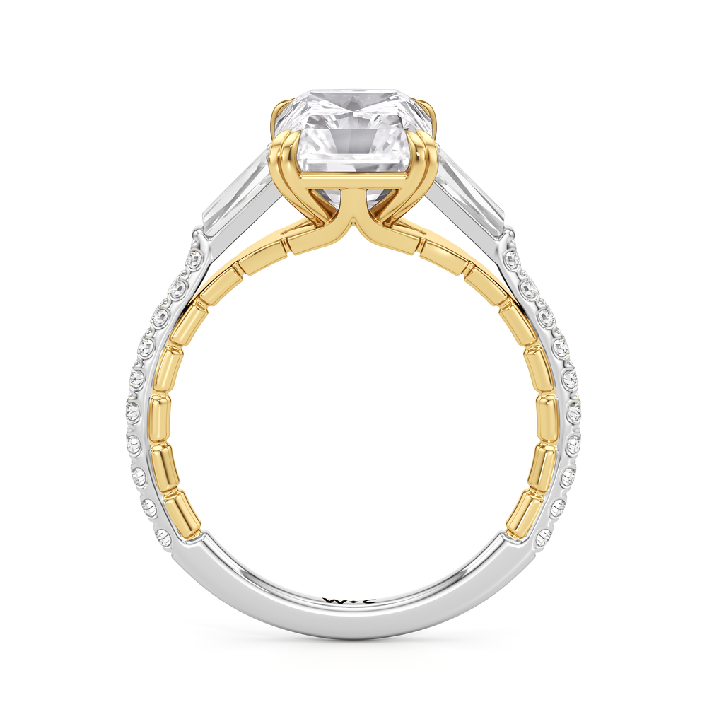 Radiant Cut The Finial Ring with Lab Grown Diamond in 14KT White & Yellow Gold view 5
