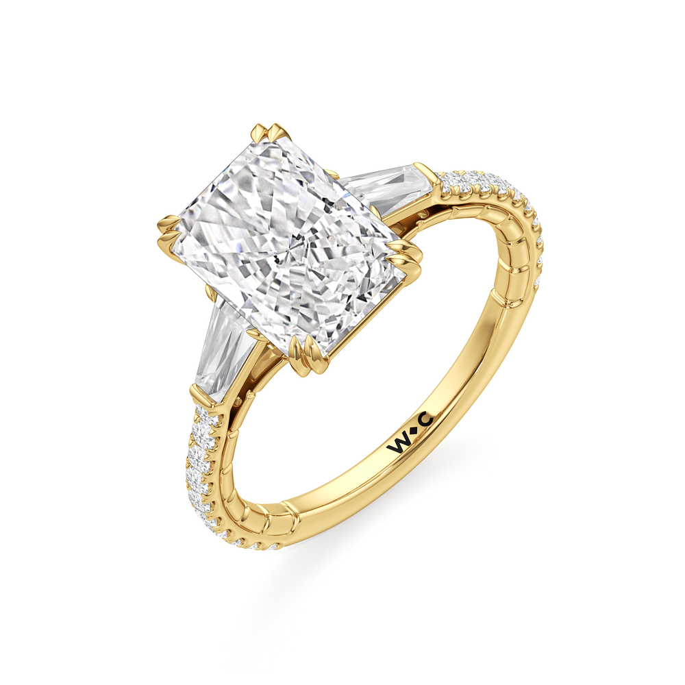 Radiant Cut The Finial Ring with Lab Grown Diamond in 14KT Yellow Gold view 6
