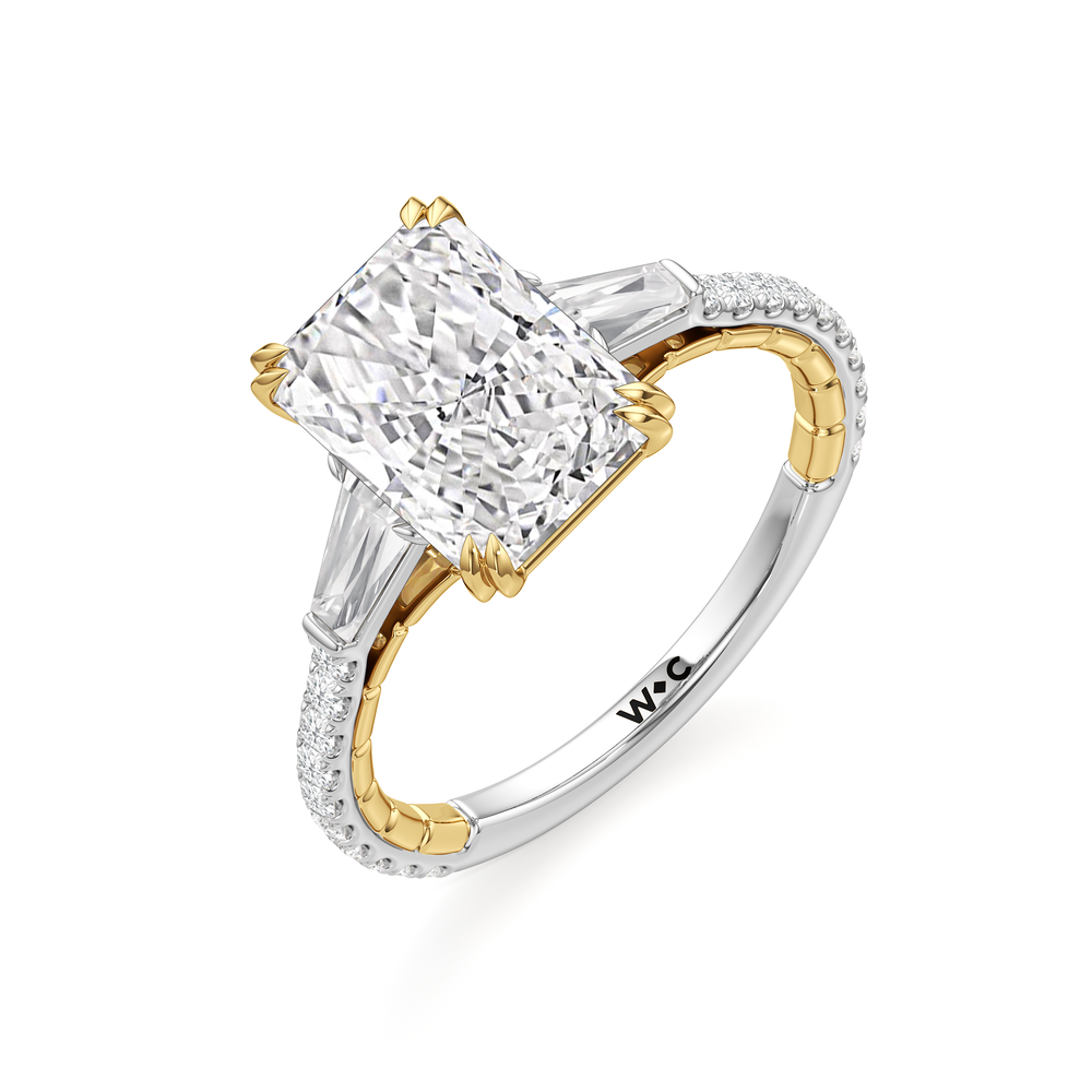 Radiant Cut The Finial Ring with Lab Grown Diamond in 14KT White & Yellow Gold view 6
