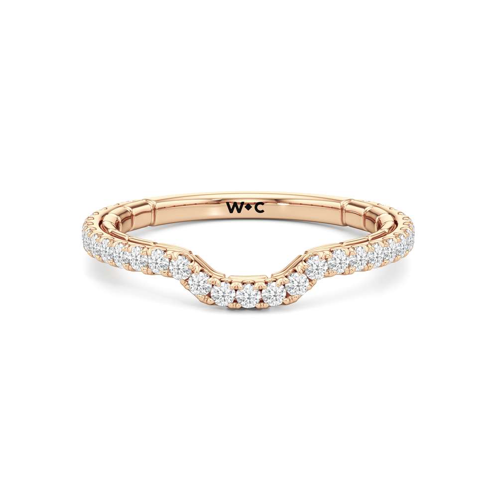 The Mercer East West Diamond Wedding Band with 18KT Rose Gold Cut Diamond in 14KT Rose Gold view 1
