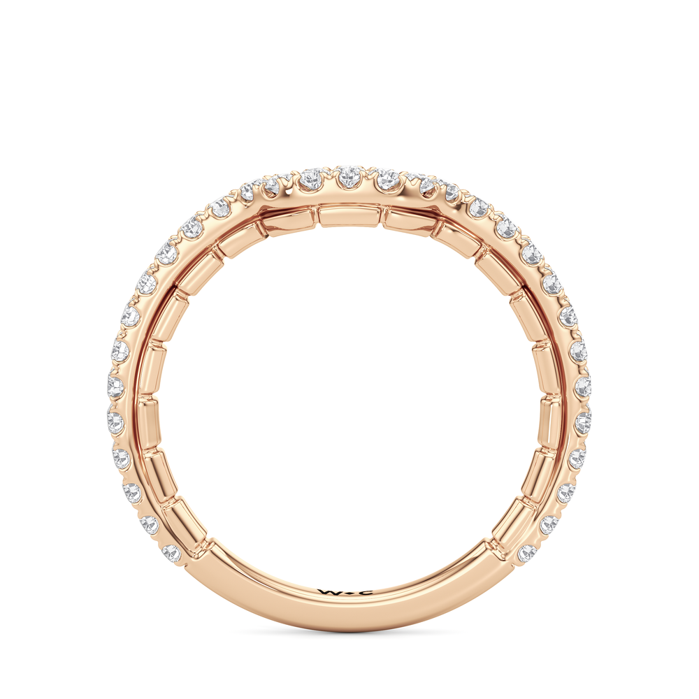 The Mercer East West Diamond Wedding Band with 18KT Rose Gold Cut Diamond in 14KT Rose Gold view 4
