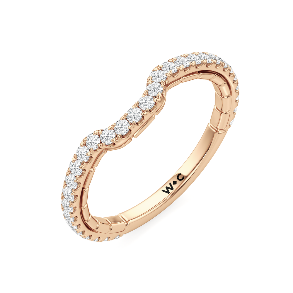 The Mercer East West Diamond Wedding Band with 18KT Rose Gold Cut Diamond in 14KT Rose Gold view 5
