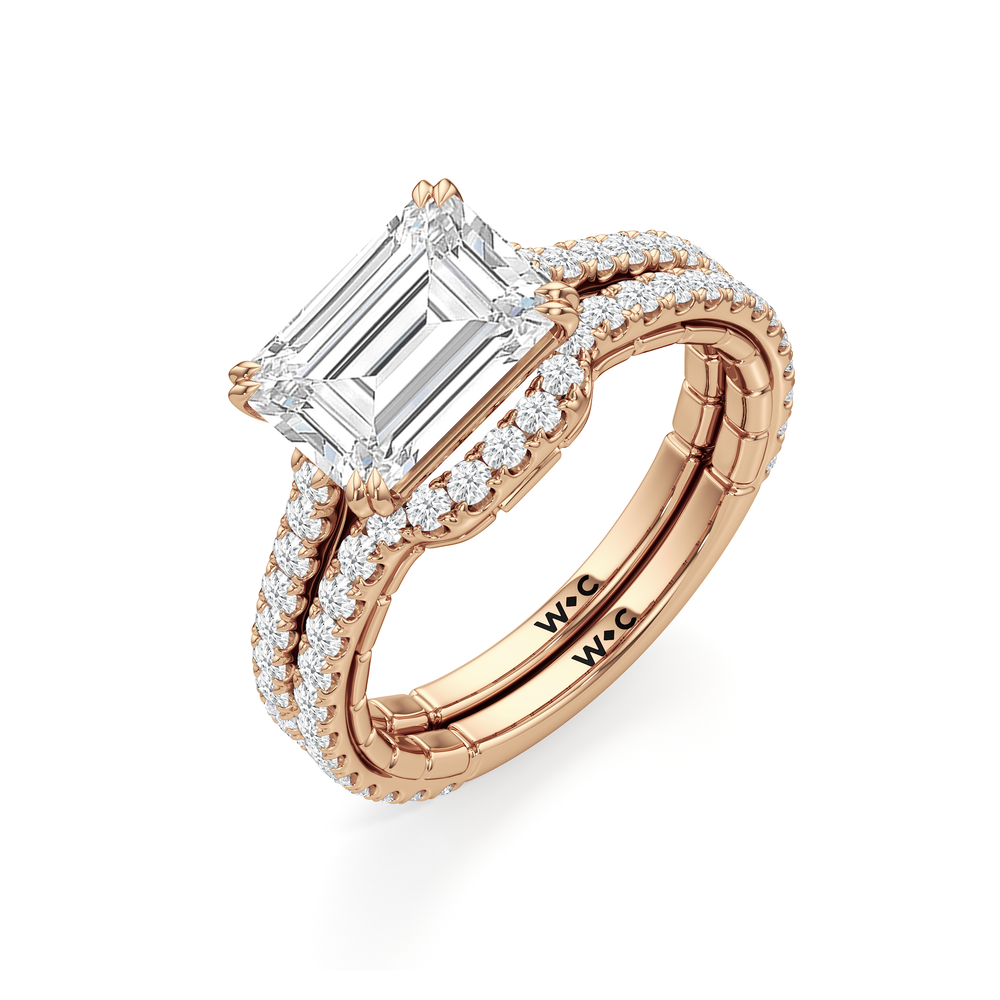 West Emerald Cut The Gilded Ring with Lab Grown Diamond in 14KT Rose Gold view 7
