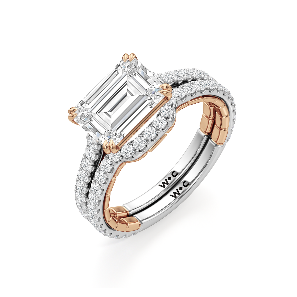 West Elongated Cushion Cut The Gilded Ring with Lab Grown Diamond in 14KT White & Rose Gold view 7
