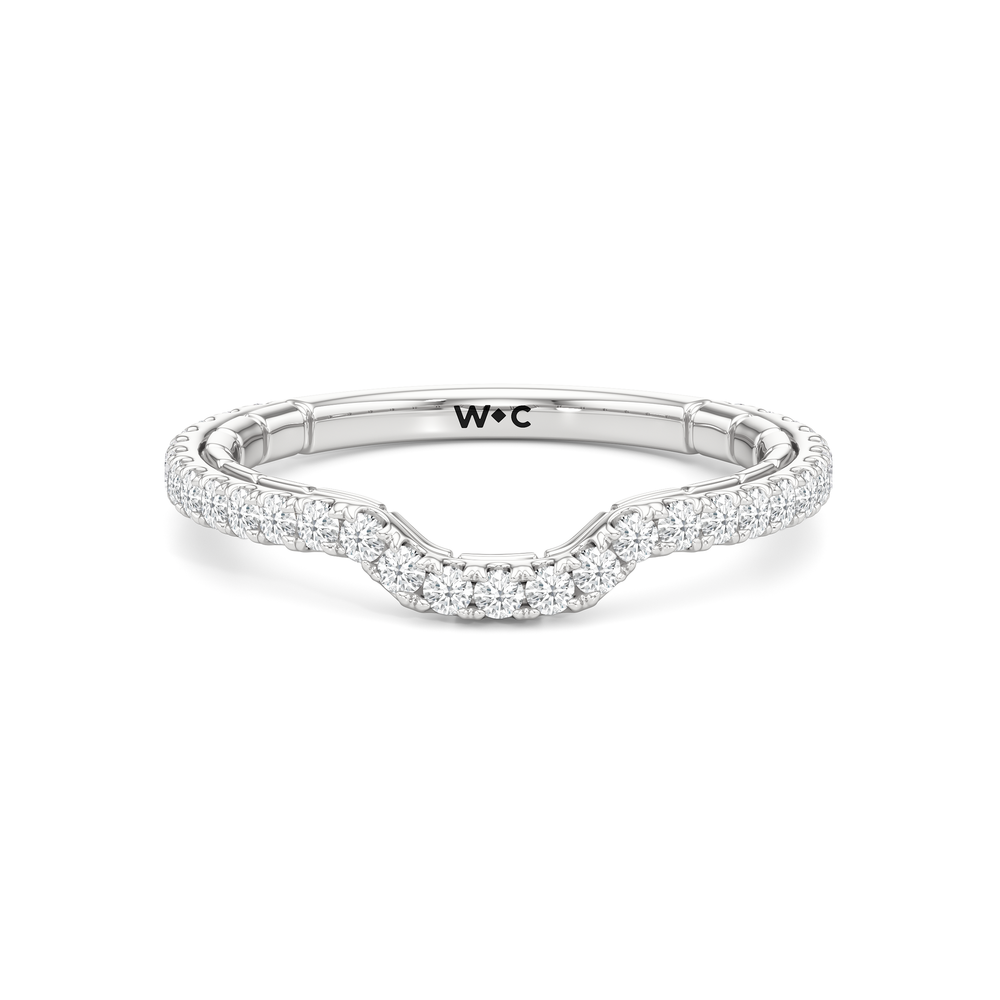 The Mercer East West Diamond Wedding Band with Platinum Cut Diamond in 14KT Platinum view 1
