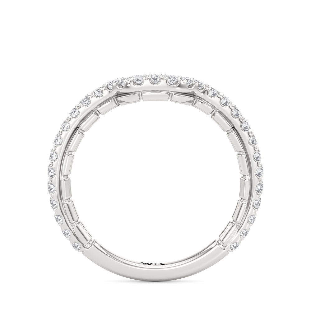 The Mercer East West Diamond Wedding Band with Platinum Cut Diamond in 14KT Platinum view 4
