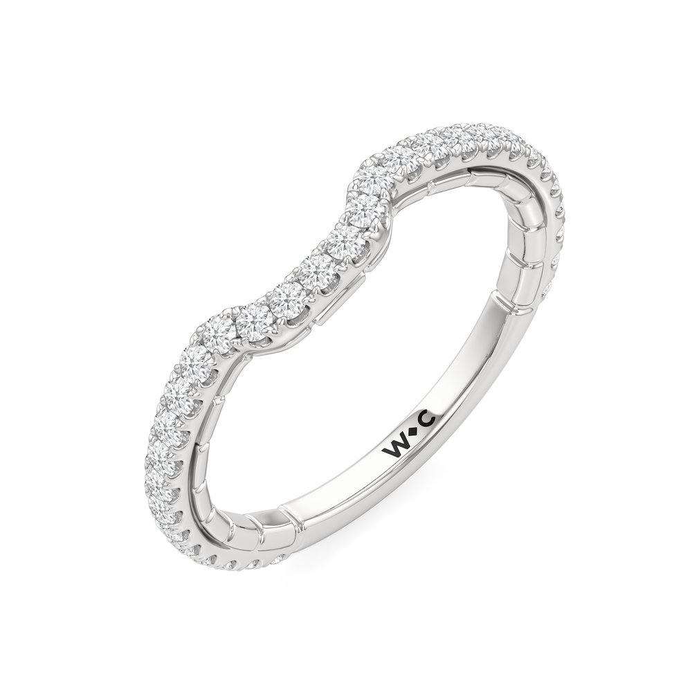 The Mercer East West Diamond Wedding Band with Platinum Cut Diamond in 14KT Platinum view 5
