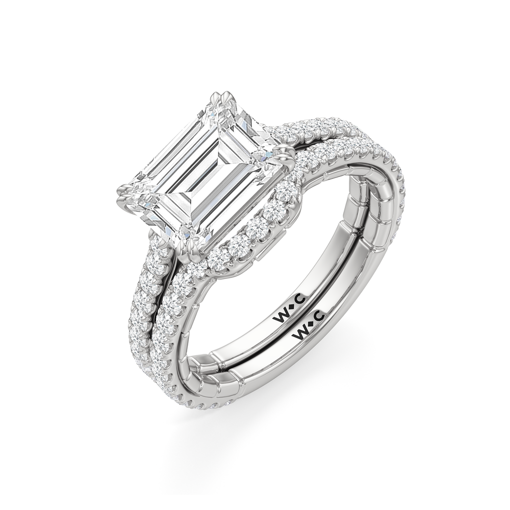 West Emerald Cut The Gilded Ring with Lab Grown Diamond in 14KT Platinum view 7
