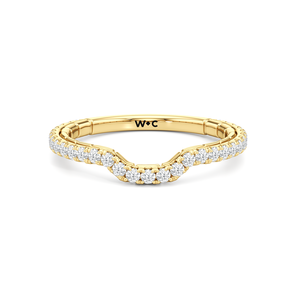The Mercer East West Diamond Wedding Band with 18KT Yellow Gold Cut Diamond in 14KT Yellow Gold view 1

