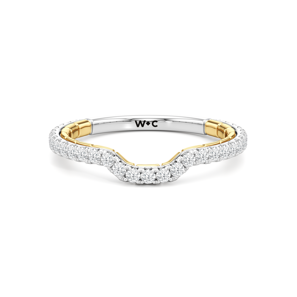 The Mercer East West Diamond Wedding Band with 18KT White & Yellow Gold Cut Diamond in 14KT White & Yellow Gold view 1
