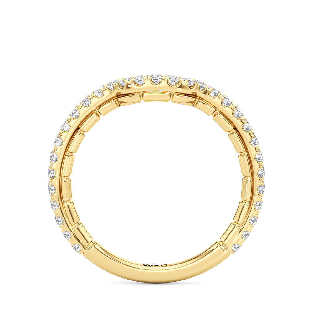 The Mercer East West Diamond Wedding Band with 18KT Yellow Gold Cut Diamond in 14KT Yellow Gold view 4

