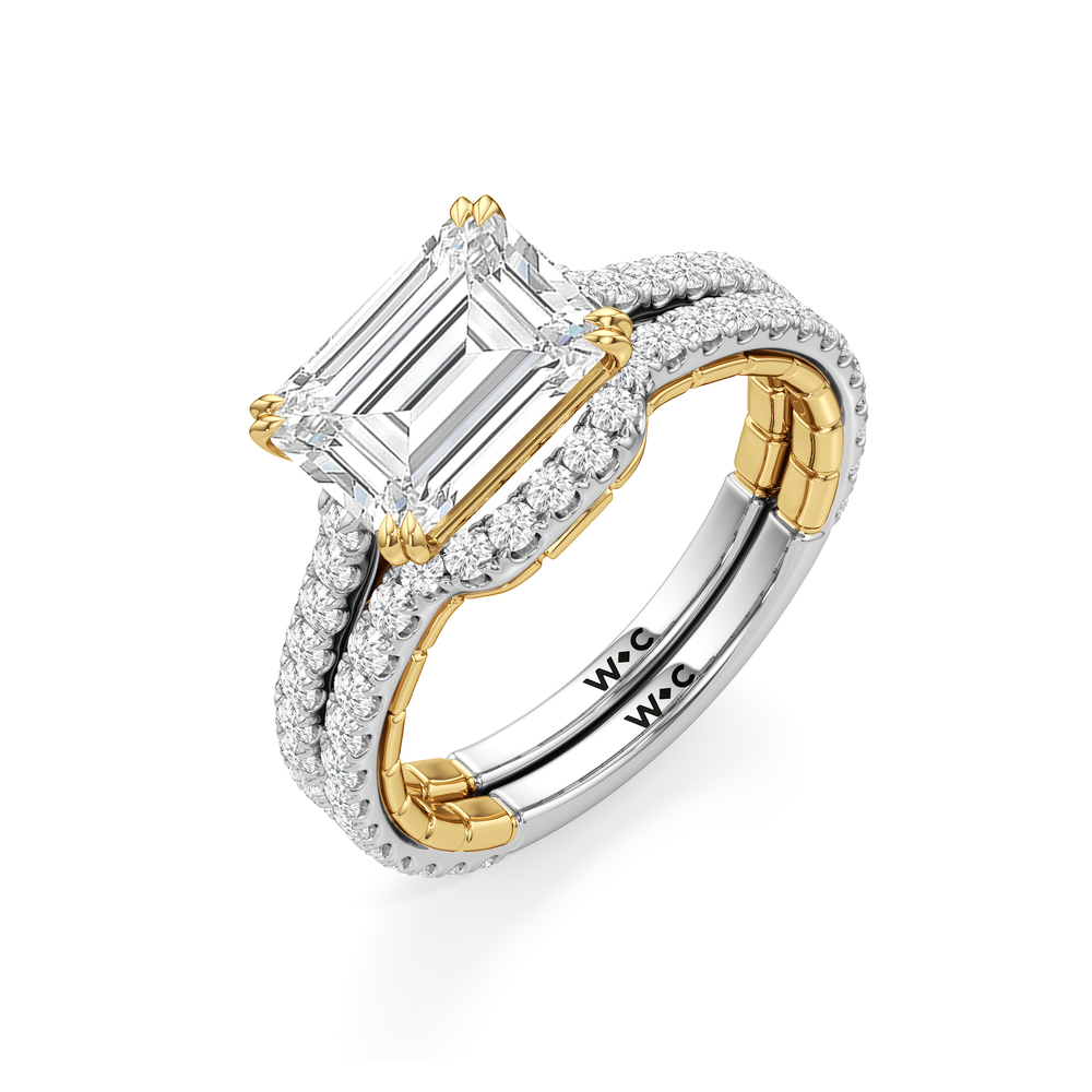 West Emerald Cut The Gilded Ring with Lab Grown Diamond in 14KT White & Yellow Gold view 7

