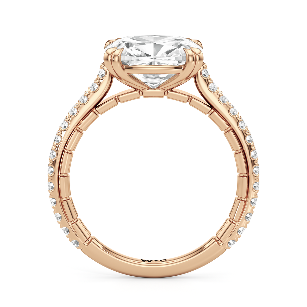 West Elongated Cushion Cut The Gilded Ring with Lab Grown Diamond in 14KT Rose Gold view 5
